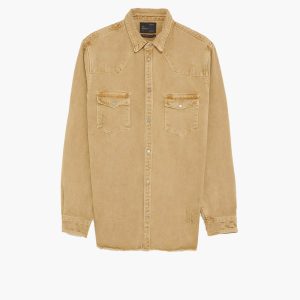 Men's Beige  Down Shirt